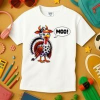 Turkey Moo Cow Funny Thanksgiving Kids T-Shirt thumb 3