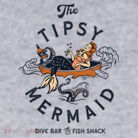 Tipsy Mermaid Dive Bar Cute Retro Pinup Women's Sweatshirt thumb 2