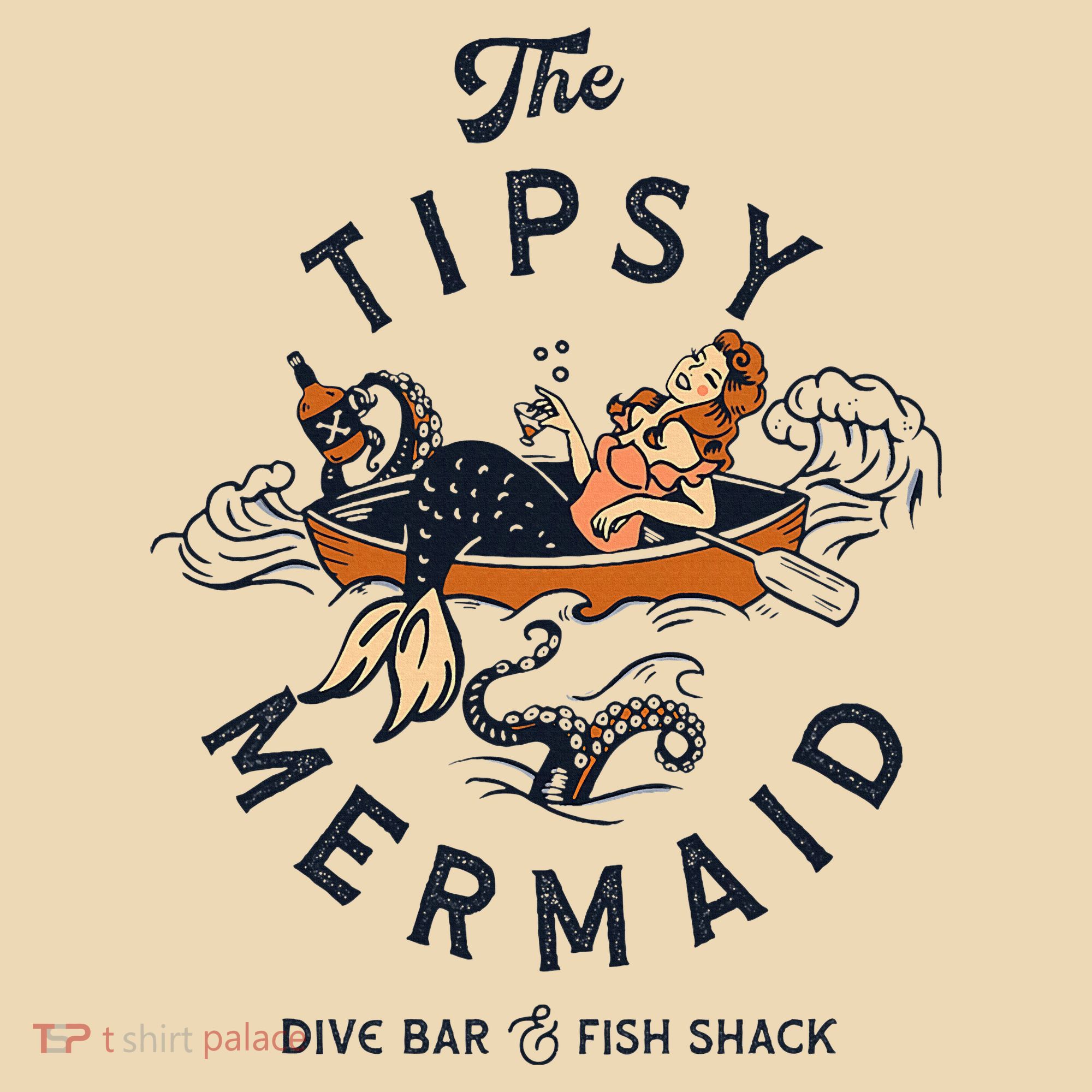 Tipsy Mermaid Dive Bar Cute Retro Pinup Tote Bag