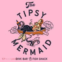 Tipsy Mermaid Dive Bar Cute Retro Pinup Coaster thumb 2