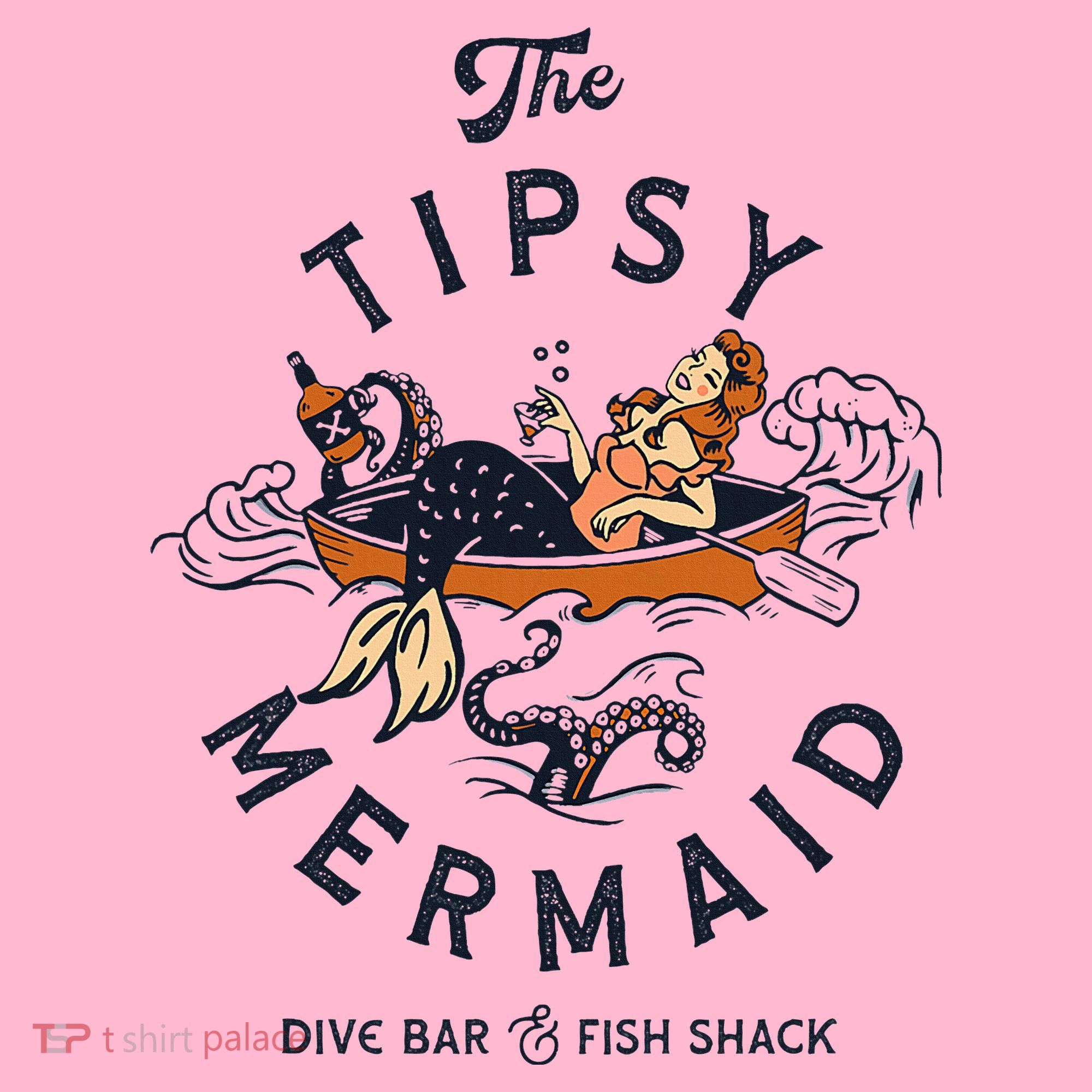 Tipsy Mermaid Dive Bar Cute Retro Pinup Coaster
