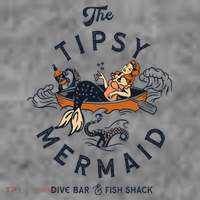 Tipsy Mermaid Dive Bar Cute Retro Pinup Toddler Hoodie thumb 2