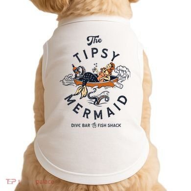 Tipsy Mermaid Dive Bar Cute Retro Pinup Doggie Tank
