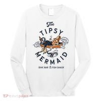Tipsy Mermaid Dive Bar Cute Retro Pinup Long Sleeve Shirt thumb 0