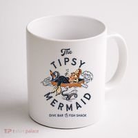 Tipsy Mermaid Dive Bar Cute Retro Pinup Coffee Mug thumb 1