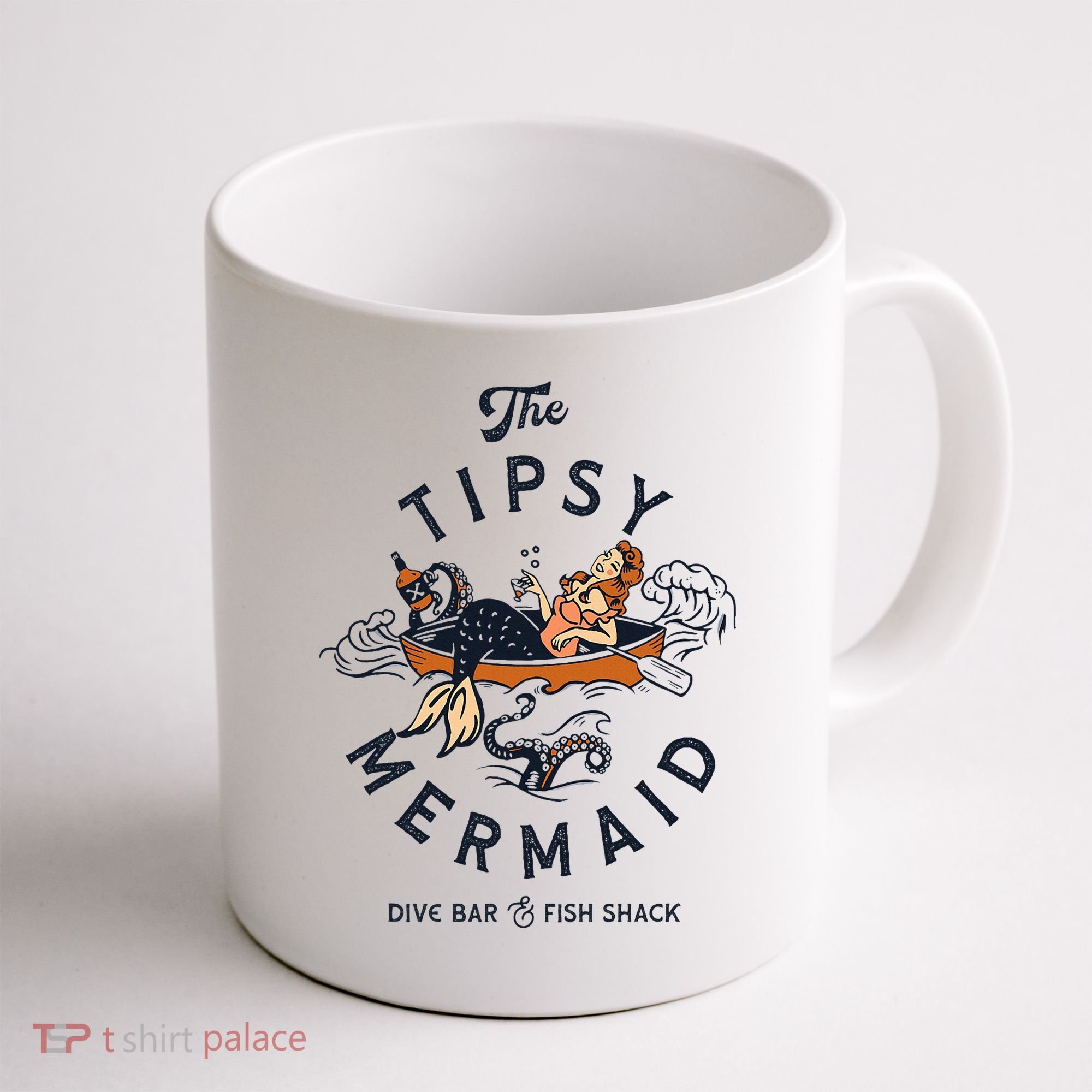 Tipsy Mermaid Dive Bar Cute Retro Pinup Coffee Mug