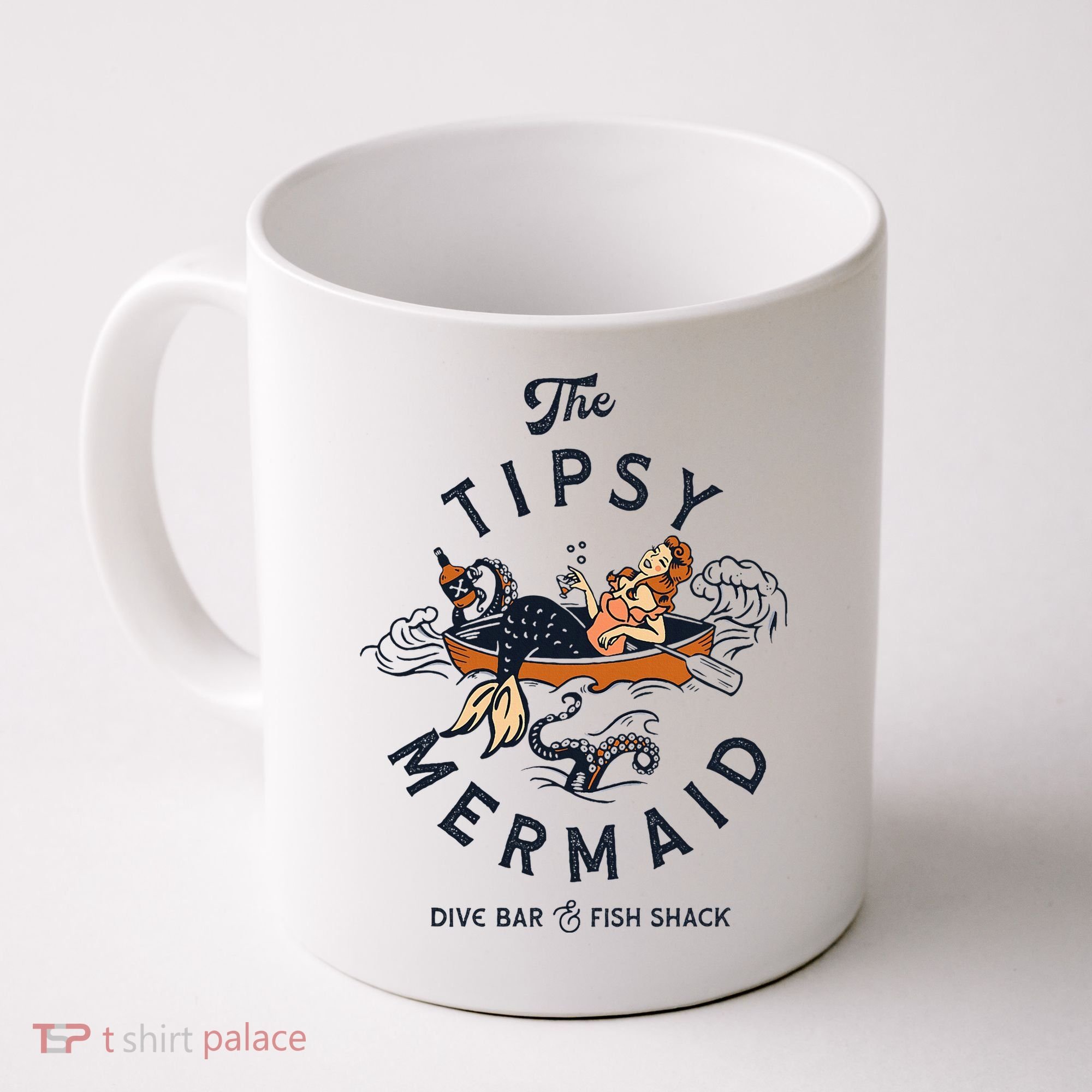 Tipsy Mermaid Dive Bar Cute Retro Pinup Coffee Mug