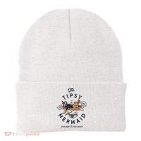 Tipsy Mermaid Dive Bar Cute Retro Pinup Beanie thumb 0