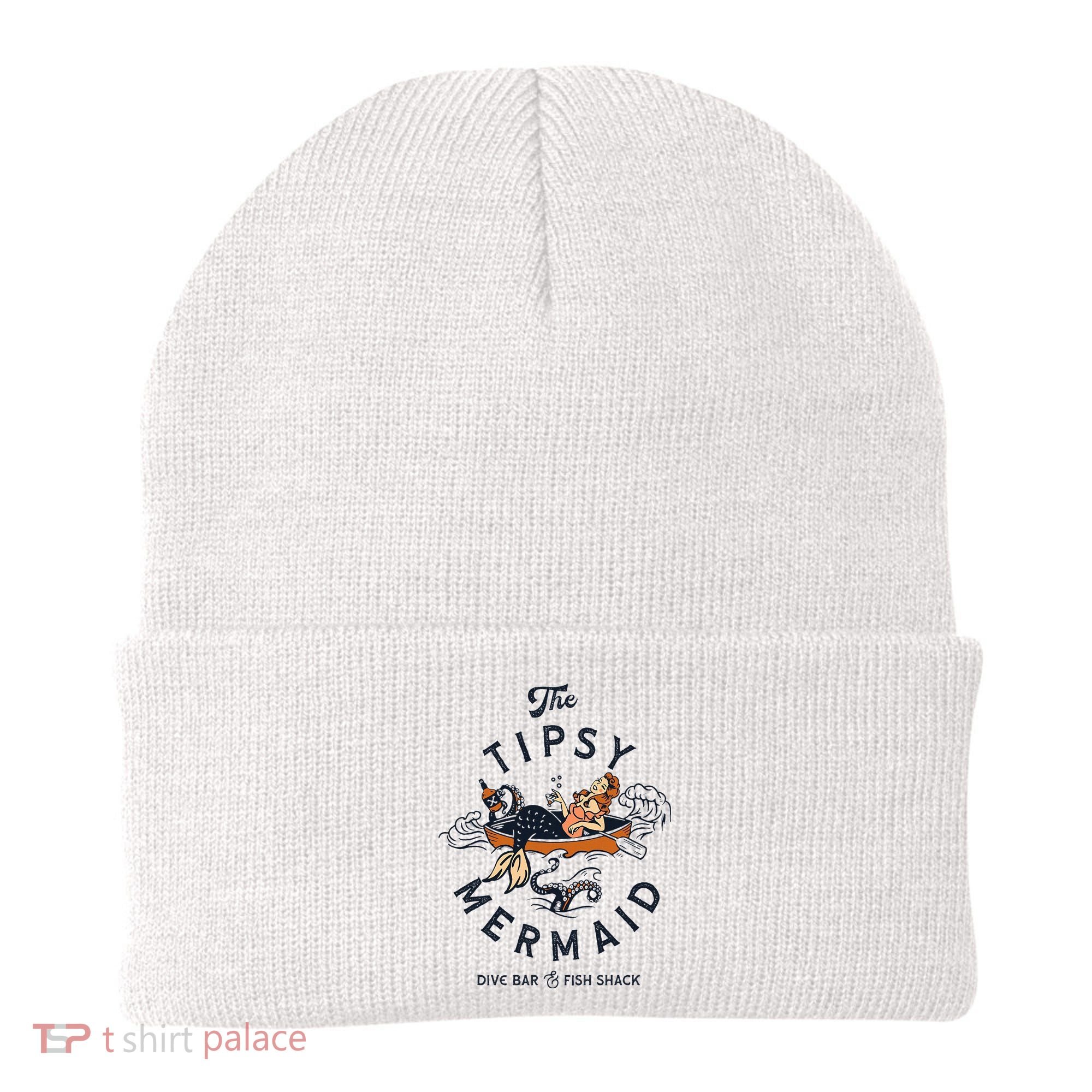 Tipsy Mermaid Dive Bar Cute Retro Pinup Beanie
