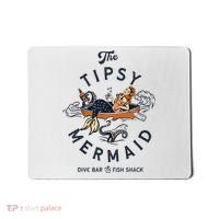 Tipsy Mermaid Dive Bar Cute Retro Pinup Mousepad thumb 0