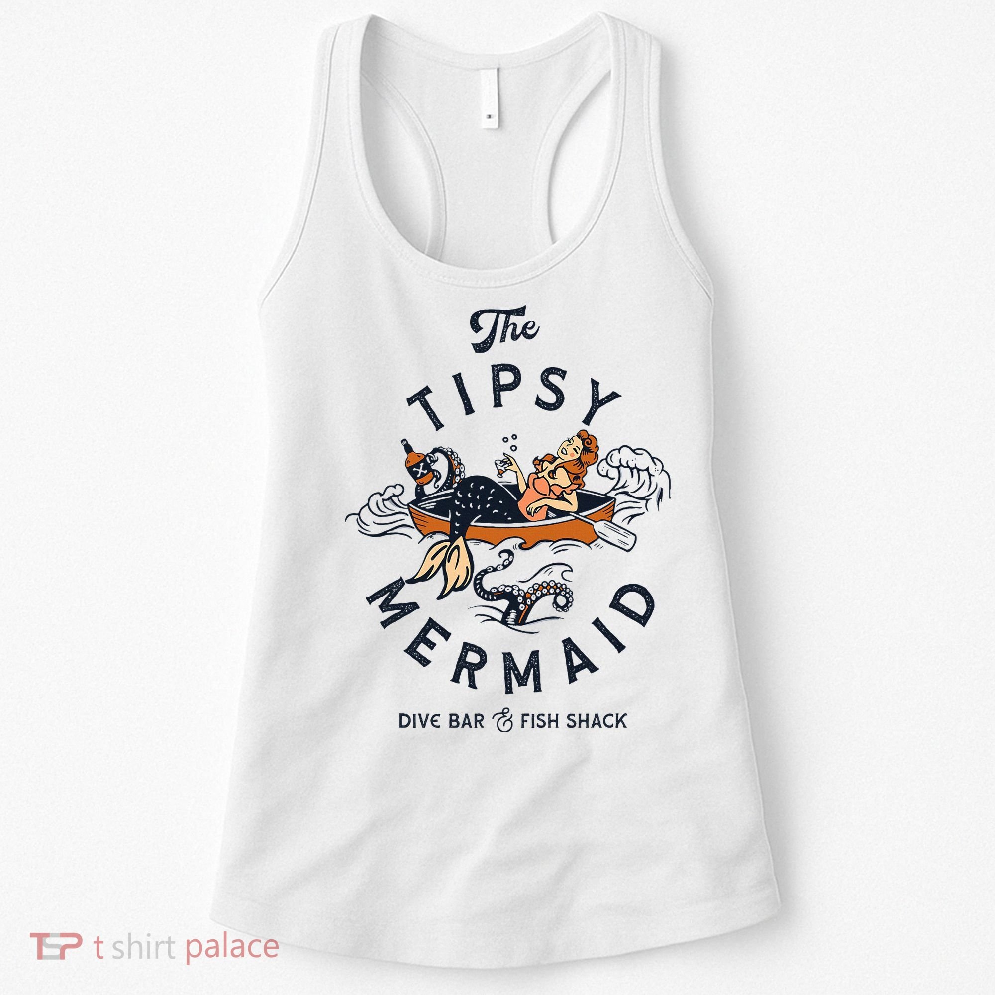 Tipsy Mermaid Dive Bar Cute Retro Pinup Women's Tank Top