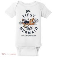 Tipsy Mermaid Dive Bar Cute Retro Pinup Baby Bodysuit thumb 0