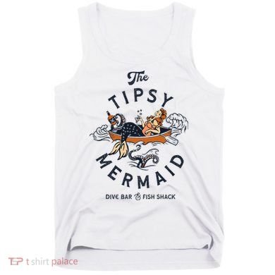 Tipsy Mermaid Dive Bar Cute Retro Pinup Tank Top