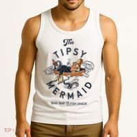 Tipsy Mermaid Dive Bar Cute Retro Pinup Tank Top thumb 3