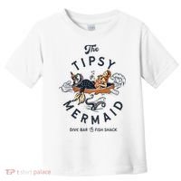 Tipsy Mermaid Dive Bar Cute Retro Pinup Toddler T-Shirt thumb 0