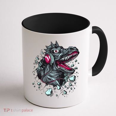 Trex Monster DJ Headphone Breakthrough Coffee Mug back