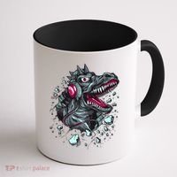 Trex Monster DJ Headphone Breakthrough Coffee Mug thumb 1