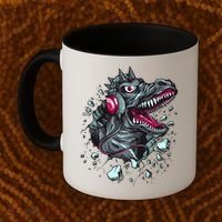 Trex Monster DJ Headphone Breakthrough Coffee Mug thumb 2