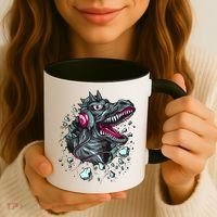 Trex Monster DJ Headphone Breakthrough Coffee Mug thumb 3