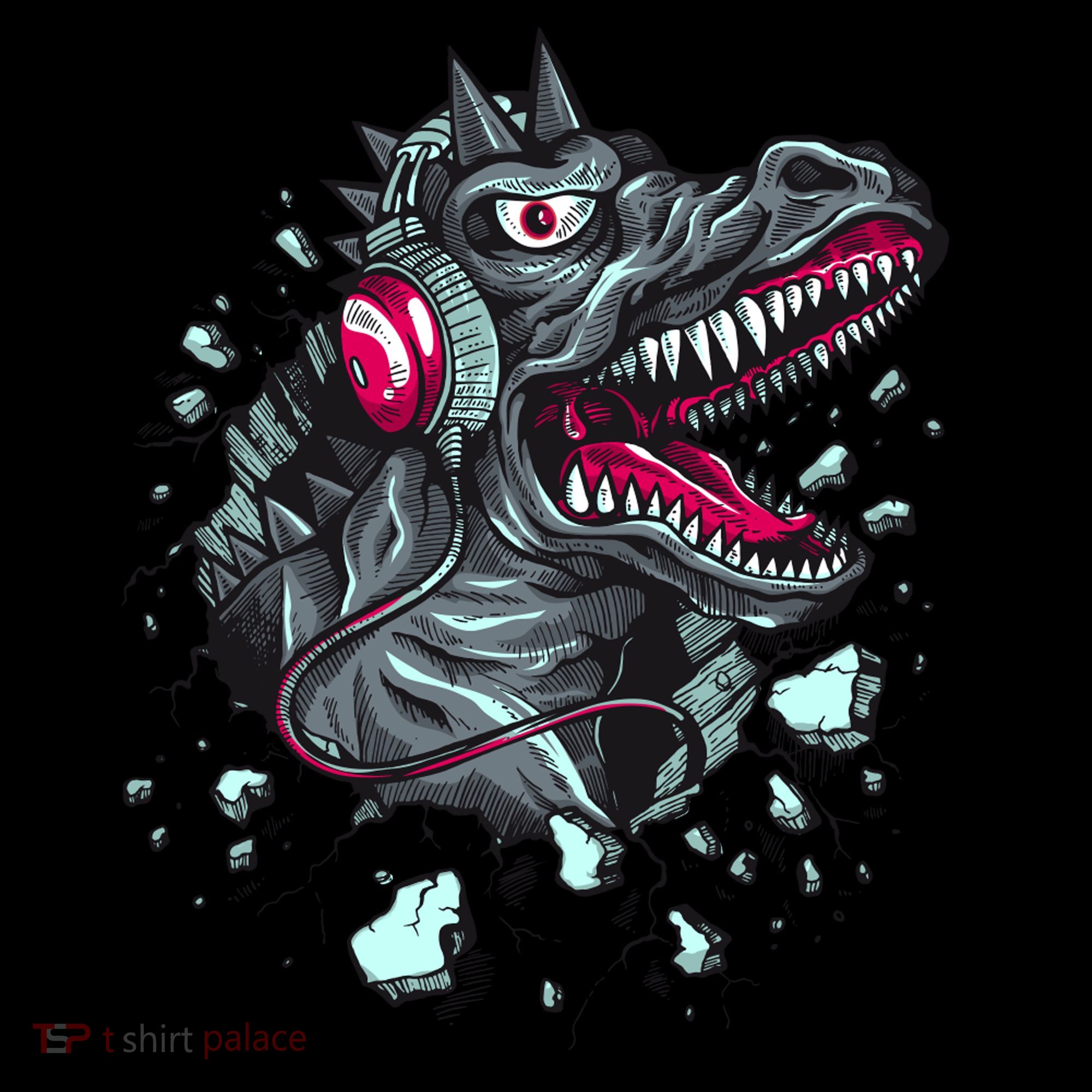 Trex Monster DJ Headphone Breakthrough Coffee Mug