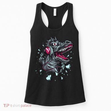 Trex Monster DJ Headphone Breakthrough Women's Tank Top