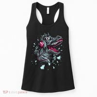 Trex Monster DJ Headphone Breakthrough Women's Tank Top thumb 0