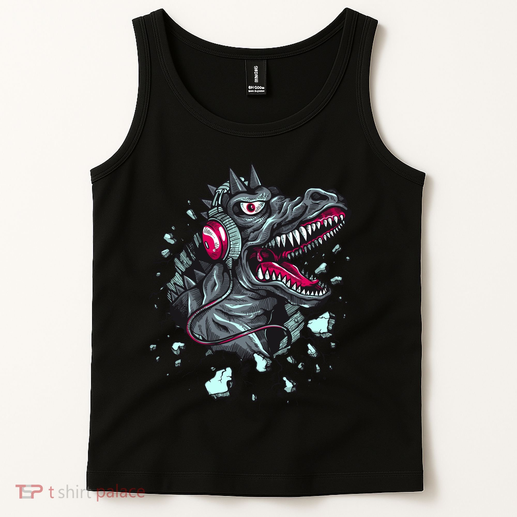 Trex Monster DJ Headphone Breakthrough Tank Top