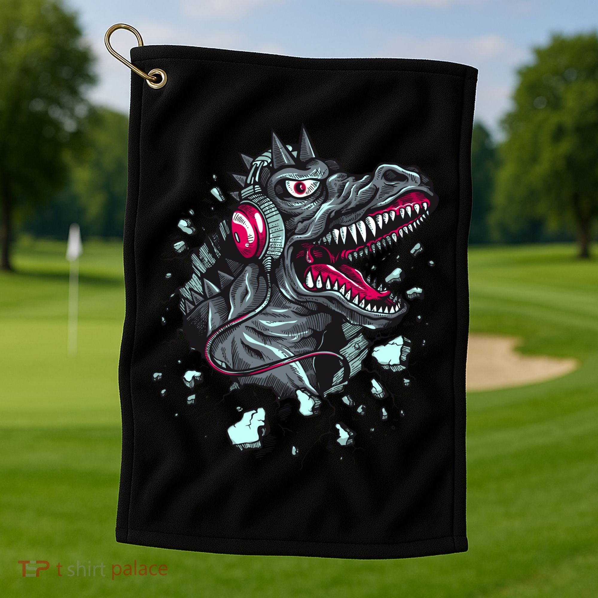 Trex Monster DJ Headphone Breakthrough Golf Towel