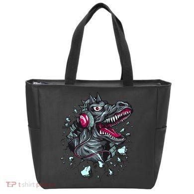 Trex Monster DJ Headphone Breakthrough Tote Bag