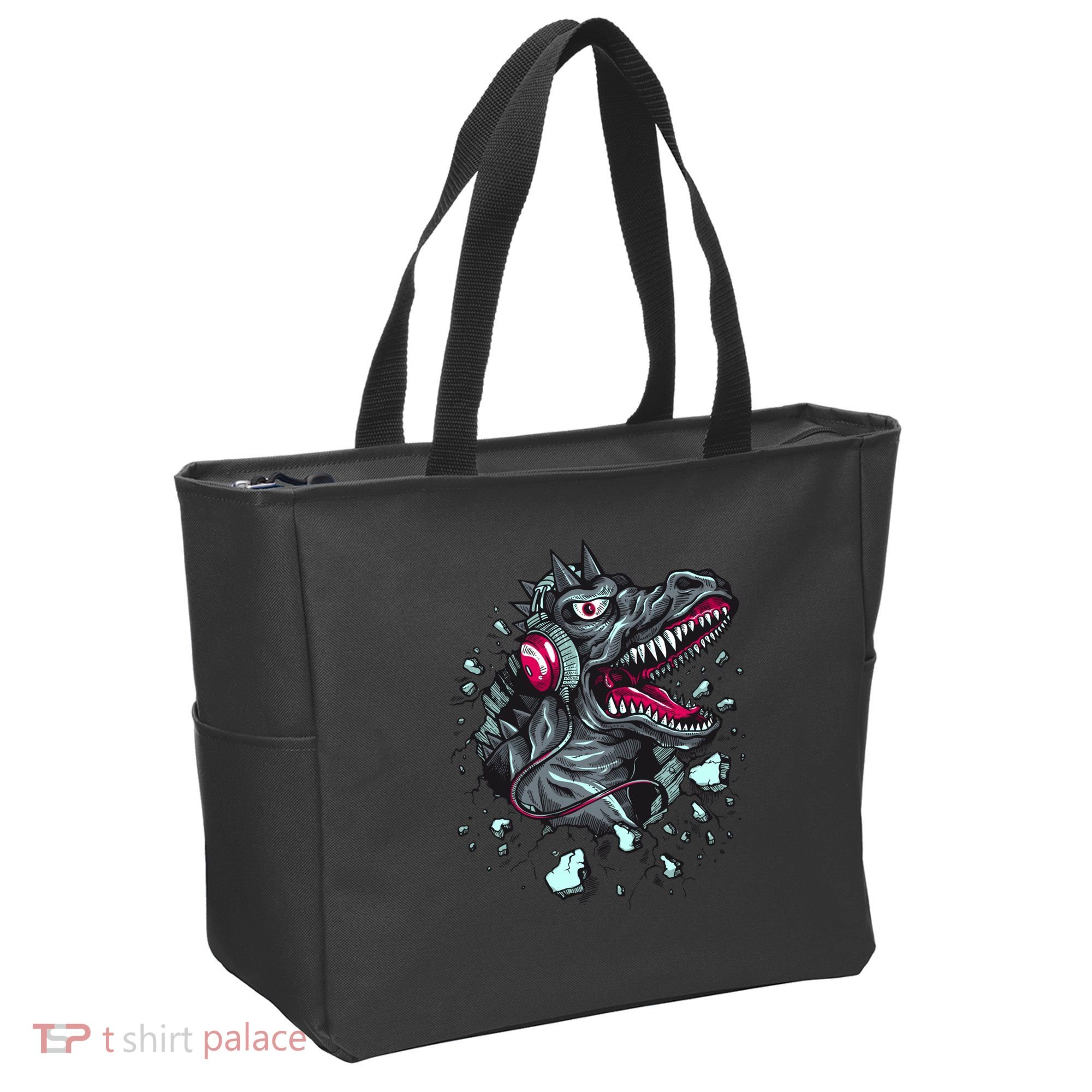 Trex Monster DJ Headphone Breakthrough Tote Bag