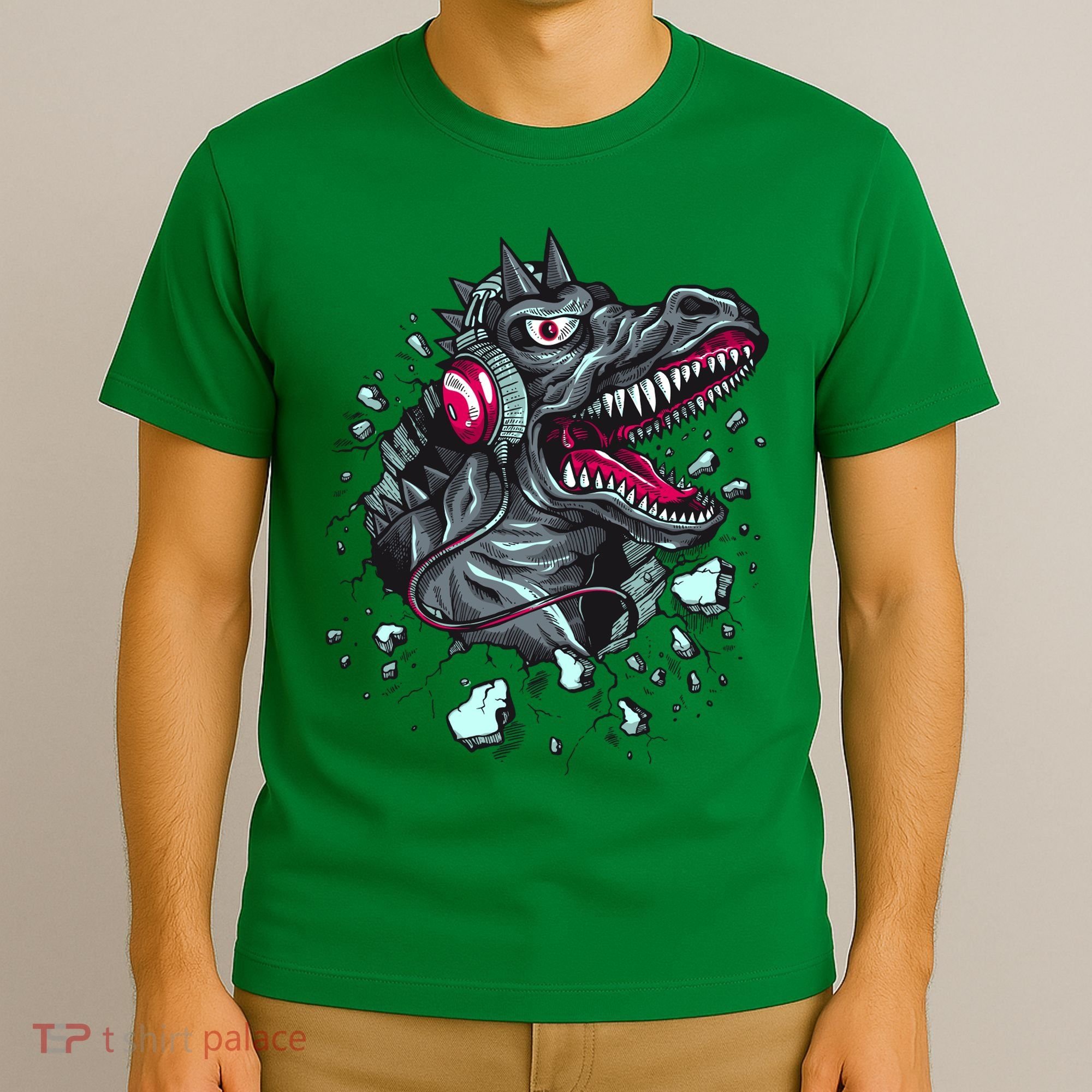 Trex Monster DJ Headphone Breakthrough T-Shirt