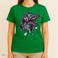 Trex Monster DJ Headphone Breakthrough T-Shirt thumb 4