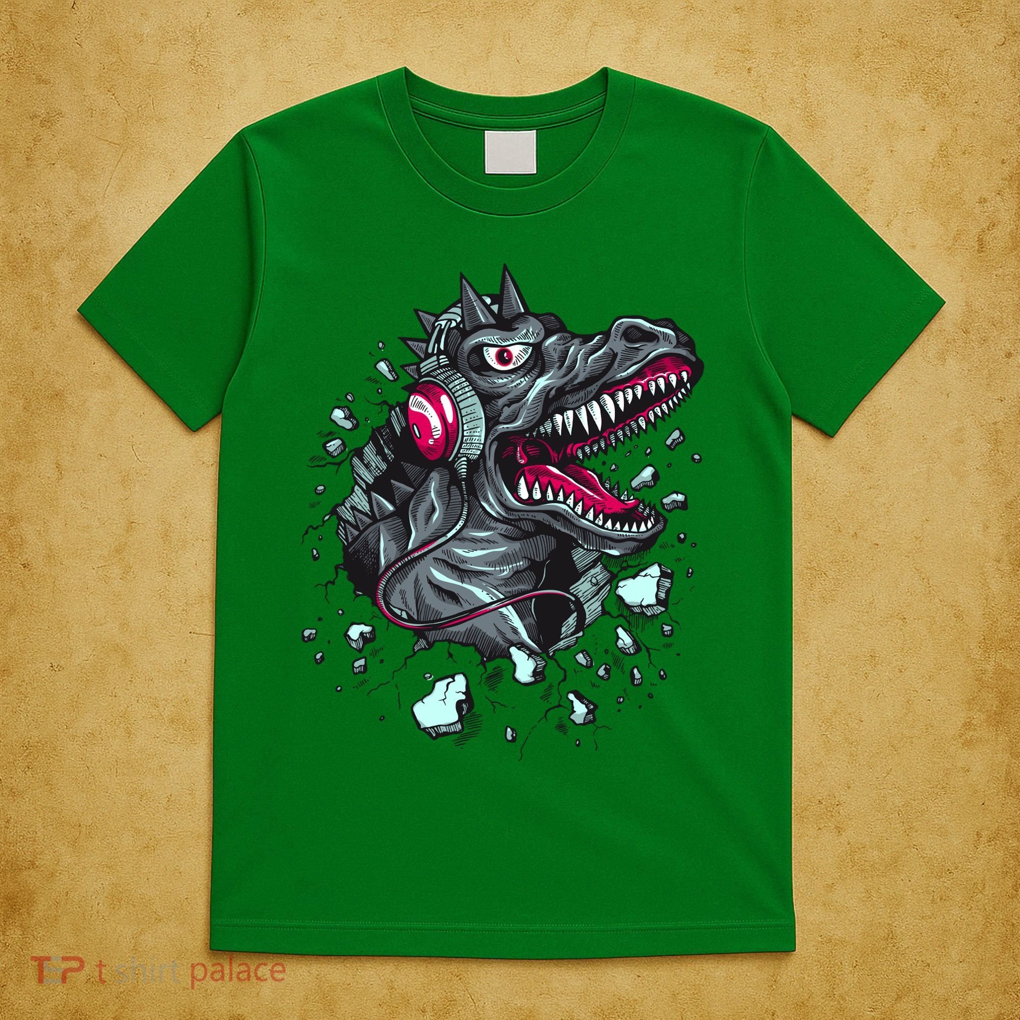 Trex Monster DJ Headphone Breakthrough T-Shirt