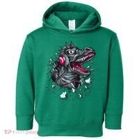 Trex Monster DJ Headphone Breakthrough Toddler Hoodie thumb 0