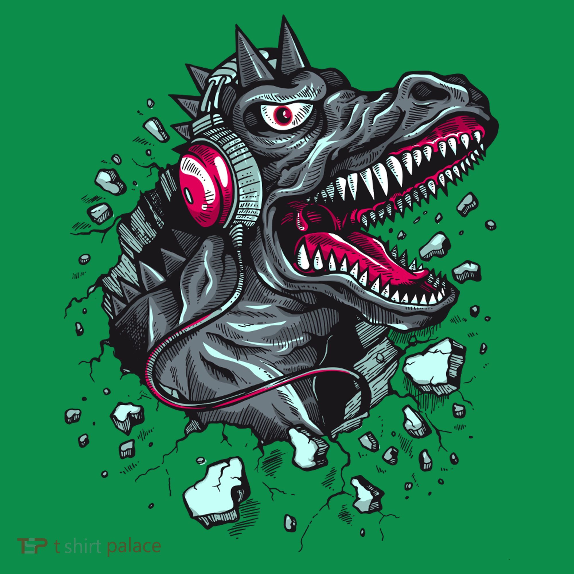 Trex Monster DJ Headphone Breakthrough Women's T-Shirt