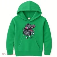 Trex Monster DJ Headphone Breakthrough Kids Hoodie thumb 0