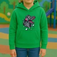 Trex Monster DJ Headphone Breakthrough Kids Hoodie thumb 3