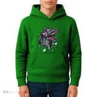 Trex Monster DJ Headphone Breakthrough Kids Hoodie thumb 4