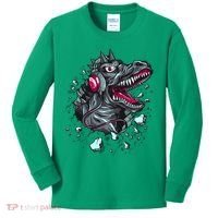 Trex Monster DJ Headphone Breakthrough Kids Long Sleeve Shirt thumb 0