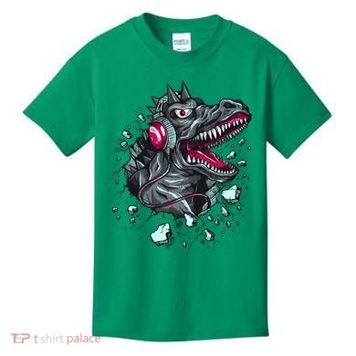 Trex Monster DJ Headphone Breakthrough Kids T-Shirt