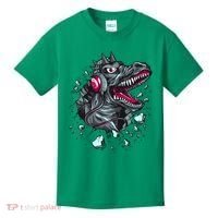 Trex Monster DJ Headphone Breakthrough Kids T-Shirt thumb 0