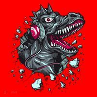Trex Monster DJ Headphone Breakthrough Santa Hat thumb 1