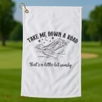 Take Me Down A Road Golf Towel thumb 1