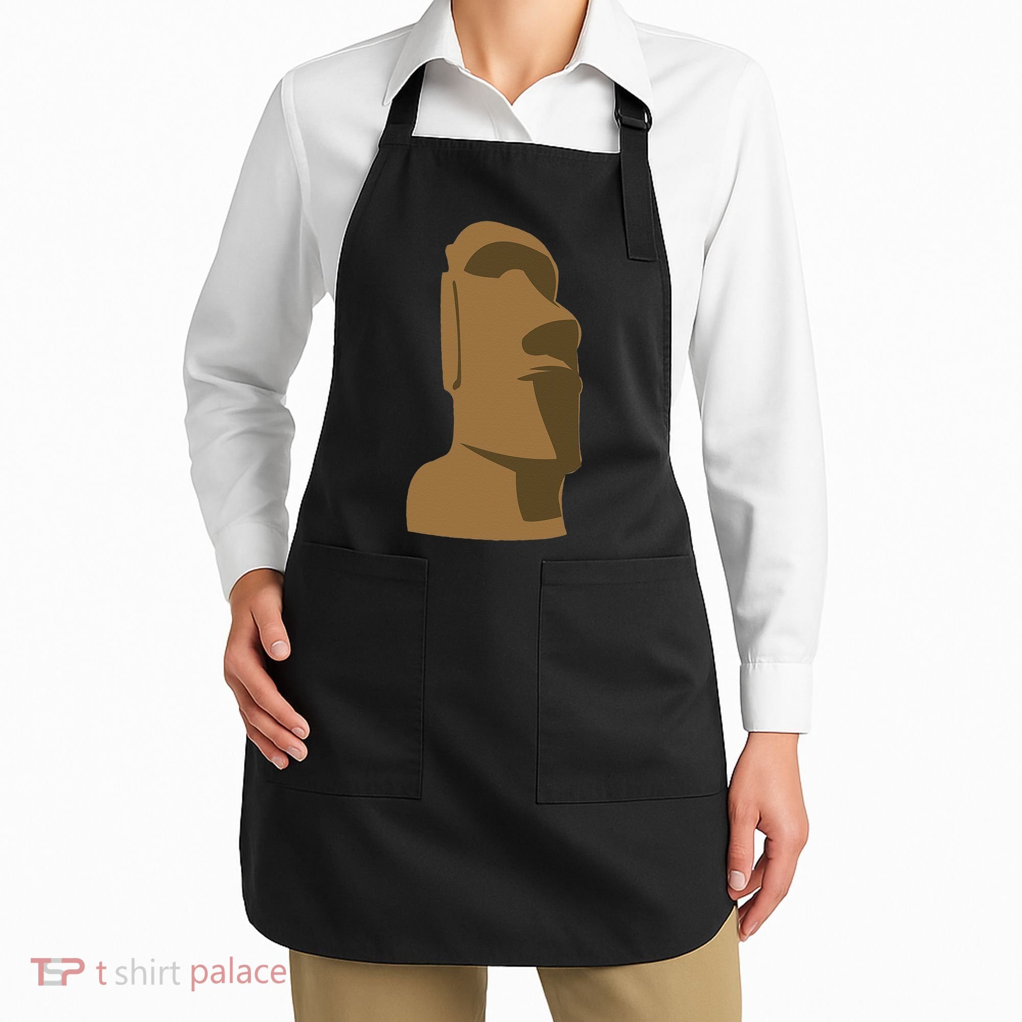 Tiki Moai Easter Island Hawaiian Luau Gift Apron