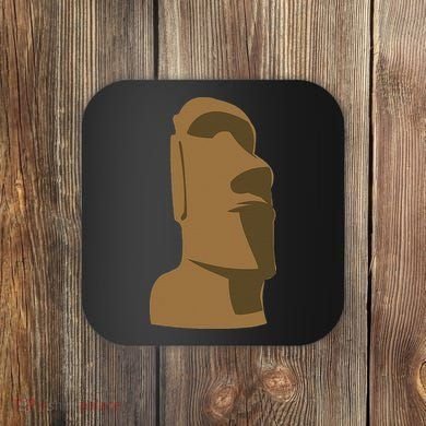 Tiki Moai Easter Island Hawaiian Luau Gift Coaster