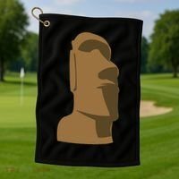 Tiki Moai Easter Island Hawaiian Luau Gift Golf Towel thumb 1