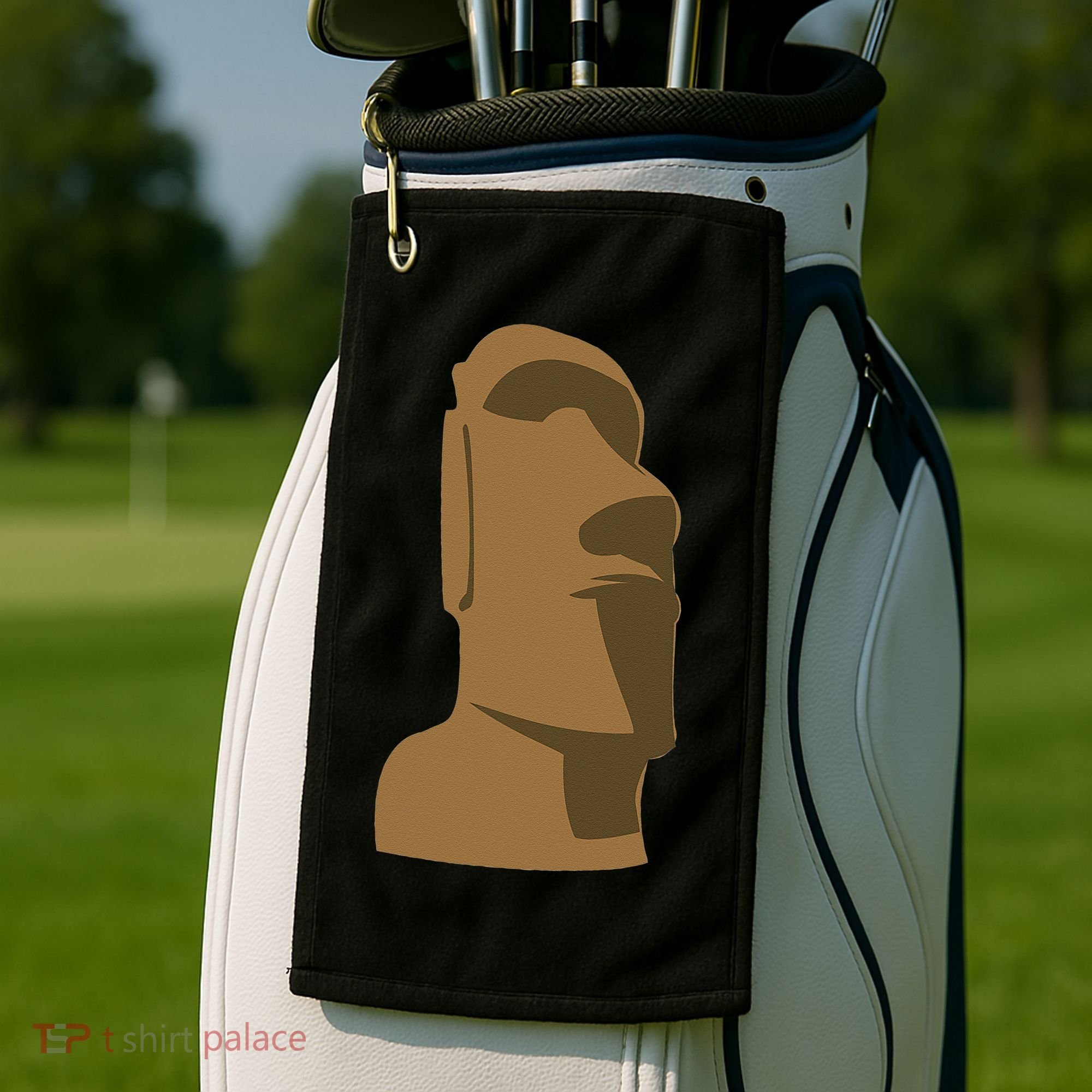 Tiki Moai Easter Island Hawaiian Luau Gift Golf Towel
