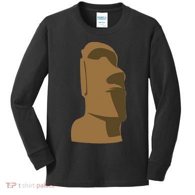Tiki Moai Easter Island Hawaiian Luau Gift Kids Long Sleeve Shirt