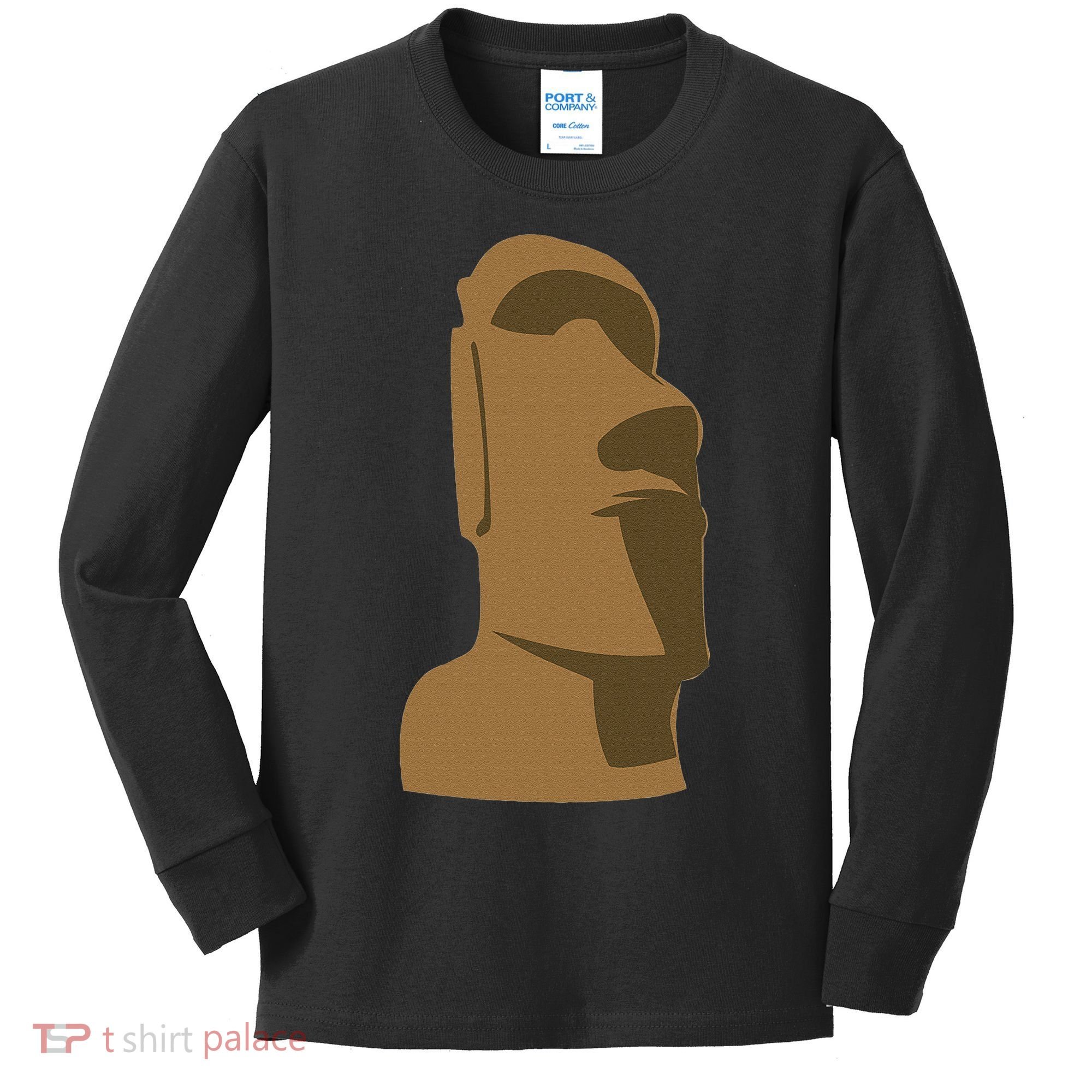 Tiki Moai Easter Island Hawaiian Luau Gift Kids Long Sleeve Shirt