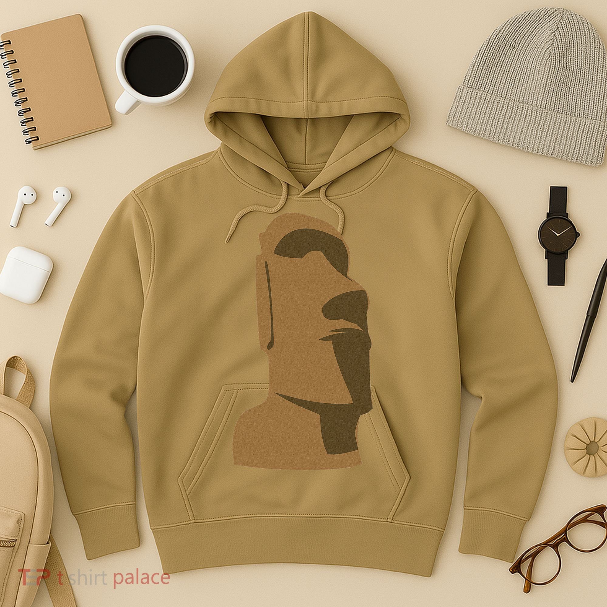 Tiki Moai Easter Island Hawaiian Luau Gift Hoodie